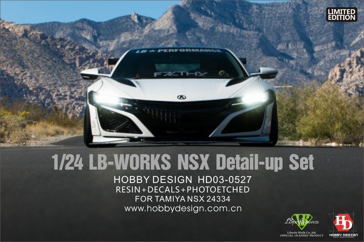 ホビーデザイン HD03-0527 1|24 LB-Works ホンダ NSX ワイドボディキット タミヤ用 NSX 24334 レジン メタルホイール エッチングパーツ デカール メタルパーツ