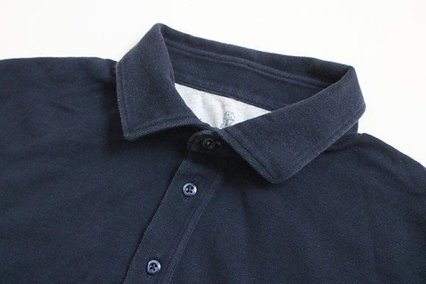 BRUNELLO CUCINELLI ◇ 鹿の子 半袖 ポロシャツ ネイビー