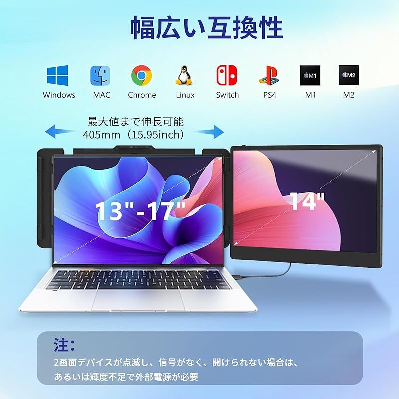 デュアルディスプレイ ダブルモニター 、120%sRGB 75%NTSC超広色域 新着商品】デュアルディスプレイ ダブルモニター 、120%sRGB 75%NTSC超