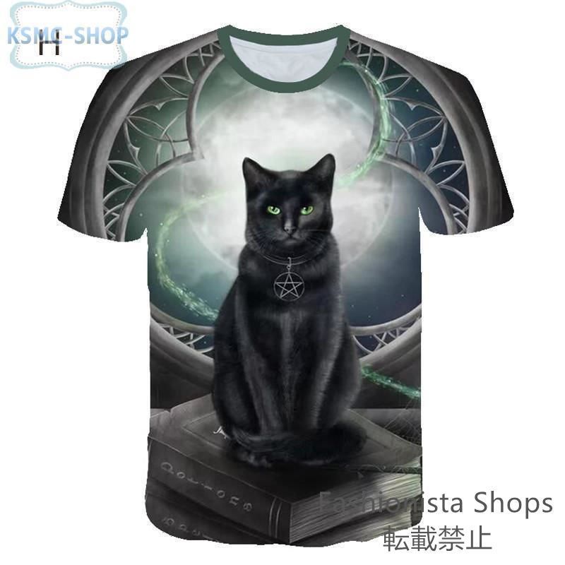 Tシャツ レディース イラスト 可愛い 3D 猫 Tシャツ 半袖 男女兼用 薄手 ねこ 白 レディース 面白 おもしろ かわいい トリックアート 可愛い 3D 猫 Tシャツ 半袖 男女兼用 メンズ 薄手 ねこ 白