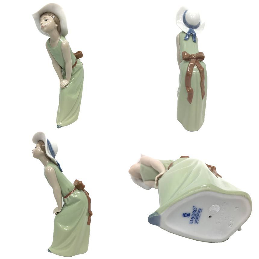LLADRO リヤドロ 麦わら帽子をかぶった好奇心旺盛な女の子 少女 リヤドロ 麦わら帽子をかぶった好奇心旺盛な女の子