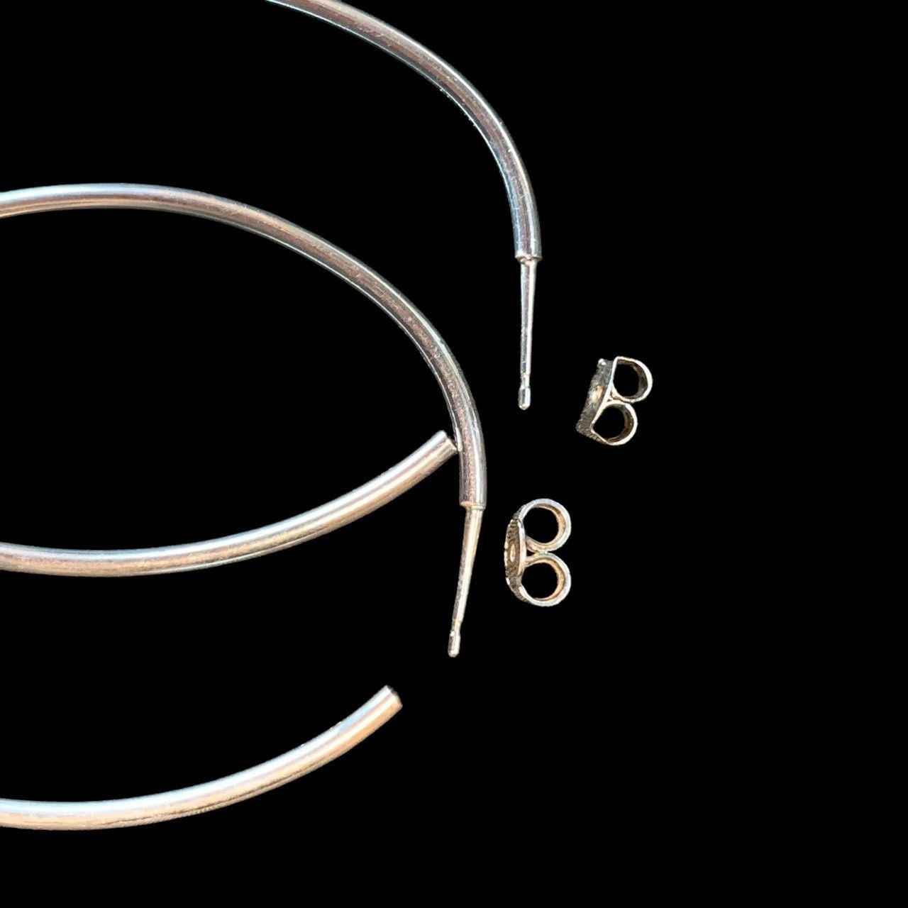 CELINE セリーヌ アクセサリー ピアス シルバー フープ 楕円 SCA4128