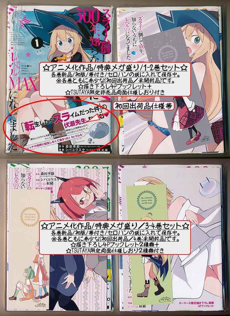 メルカリshops スライム倒して300年 知らないうちにレベルmaxになってました1 12巻 4冊
