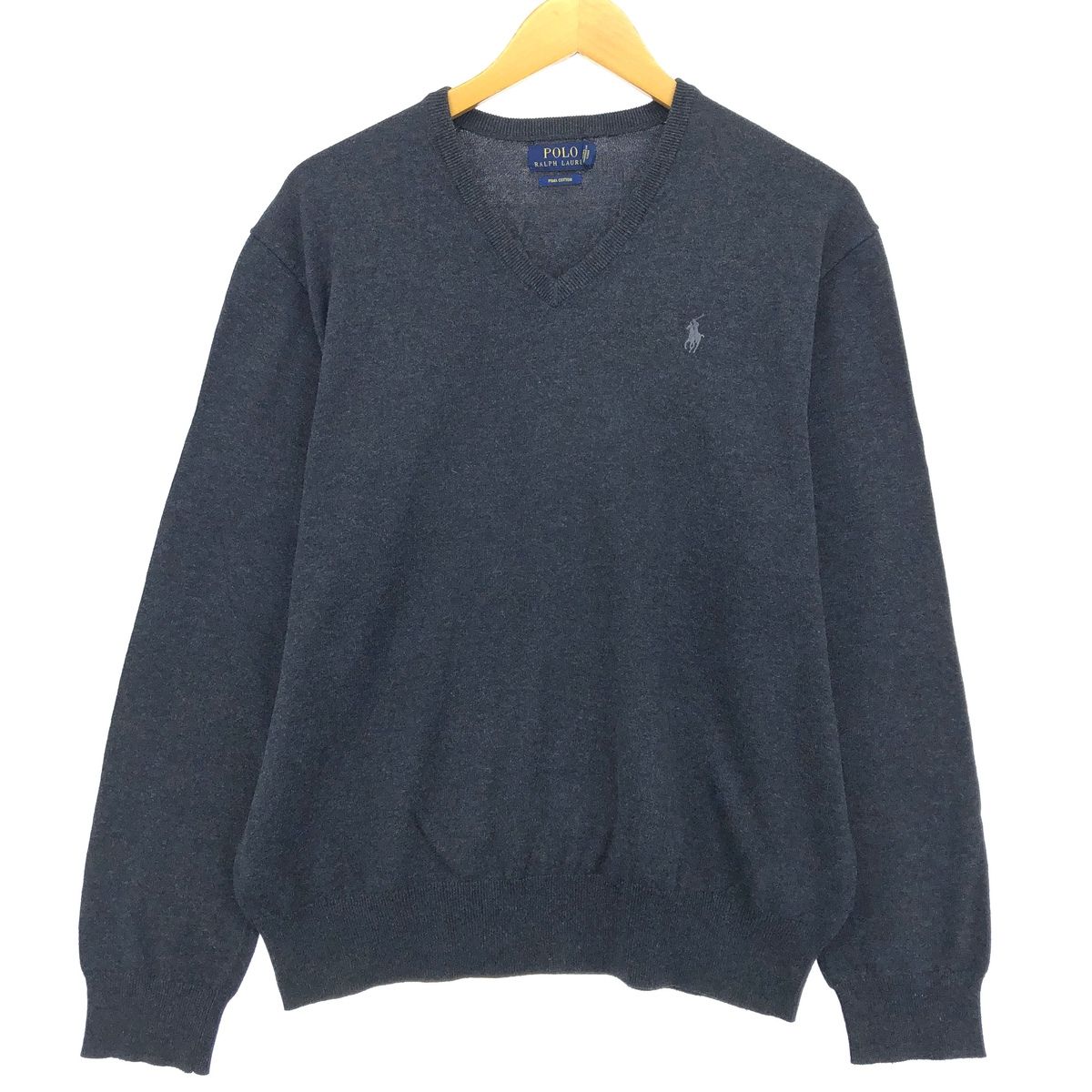 古着 ラルフローレン Ralph Lauren POLO RALPH LAUREN Vネック ピマコットンニットセーター メンズM相当/eaa463904