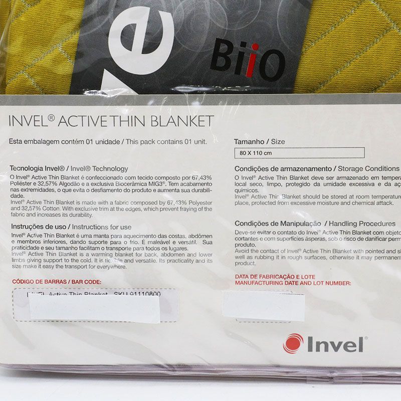 インヴェル Invel アクティブ Thin ブランケット 80×110 Verde Green MR7-09-160 MARWIL-DEMENAGEMENTS_CH