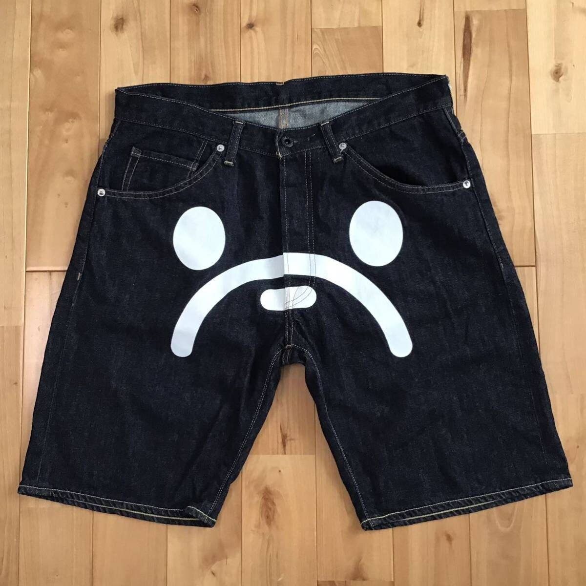 パンツ A Bathing Ape MILO FACE DENIM SHORTS L MILO FACE 10 OZ STRETCH DENIM SHORTS（デニムパンツ）｜A