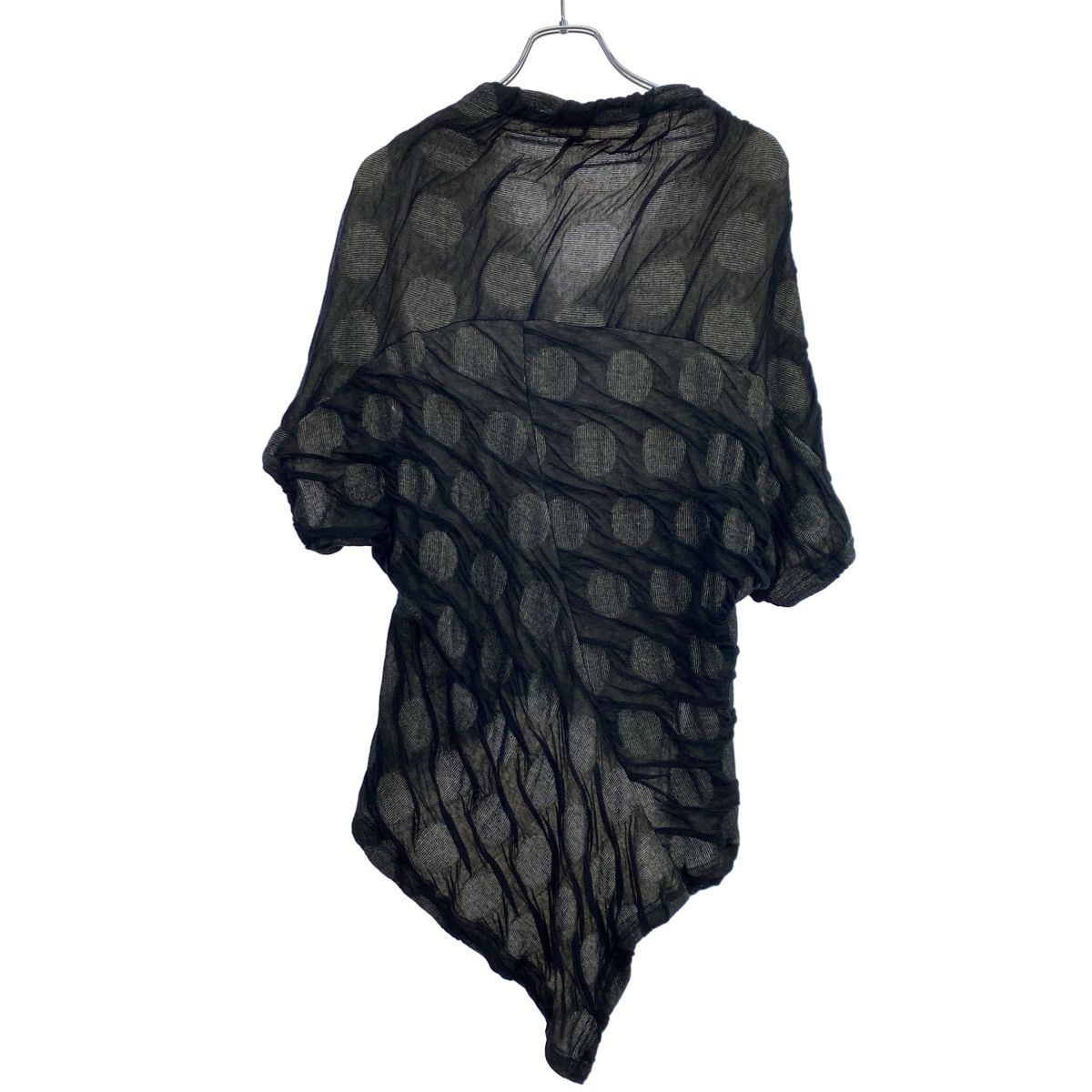 Yohji Yamamoto FEMME ヨウジヤマモト ファム 23SS ドットデザインショートスリーブカーディガン FZ-T75-095 ブラック 2