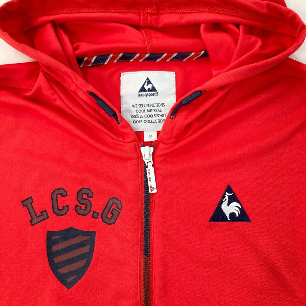 LECOQ ルコック ゴルフ フード付 ボア裏地 ジップジャケット L レッド LECOQ ルコック ゴルフ フード付 ボア裏地 ジップジャケット L レッド