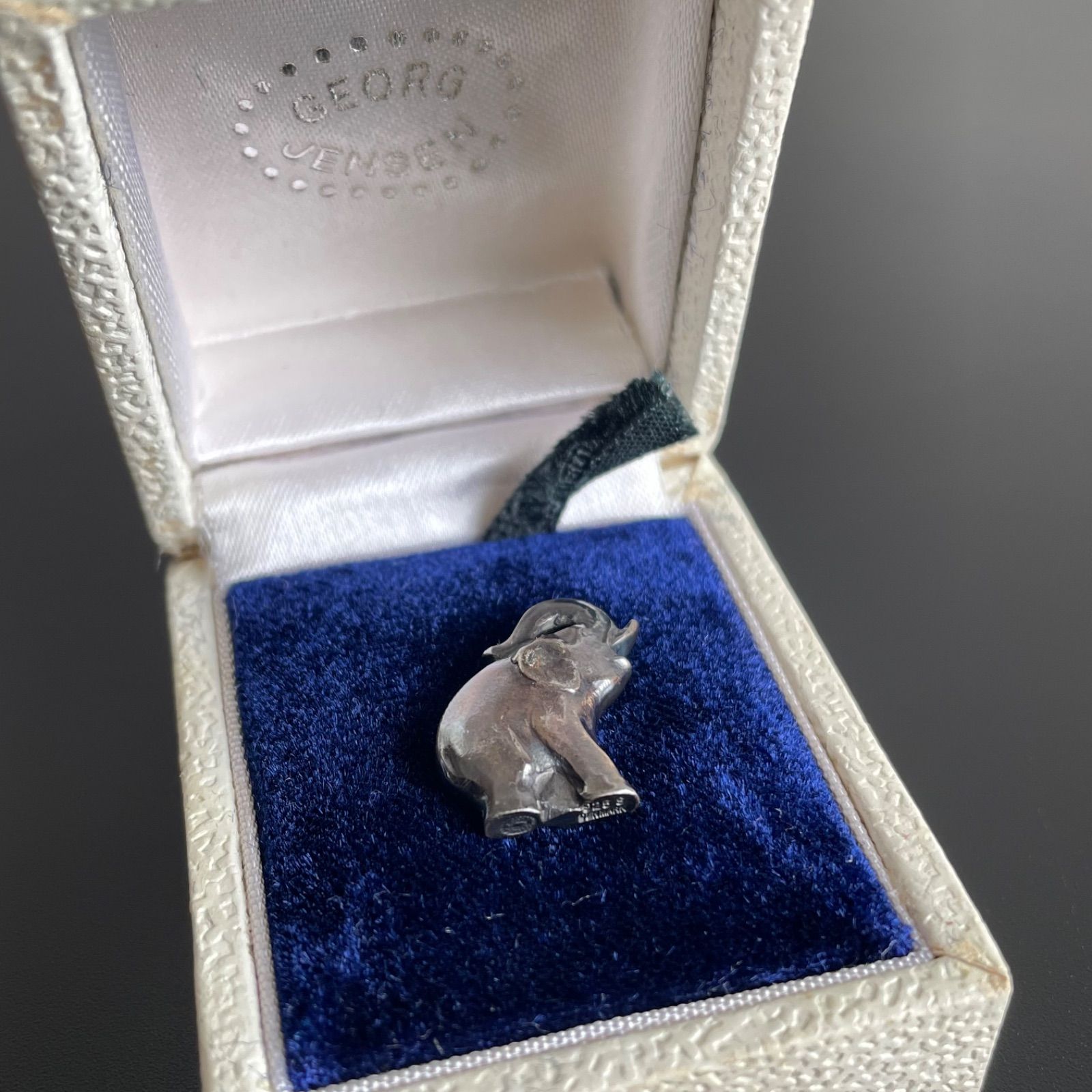 ジョージジェンセン GEORG JENSEN シルバー925 象 ピンブローチ ピンバッチ