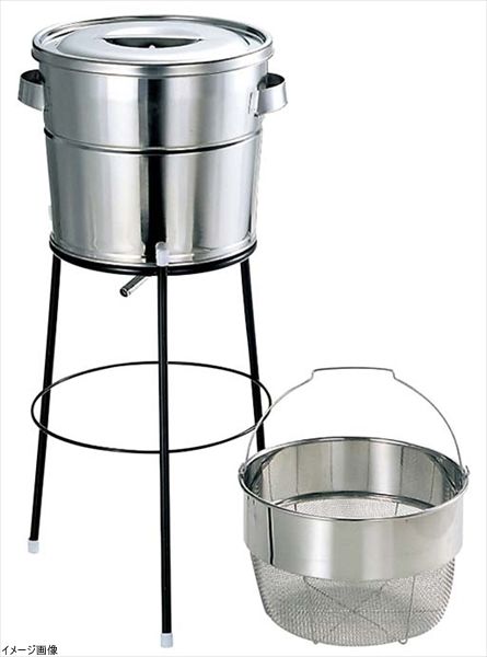 １８-８バケット- スタンド式 １３Ｌ 丸型洗いカゴ式 中目