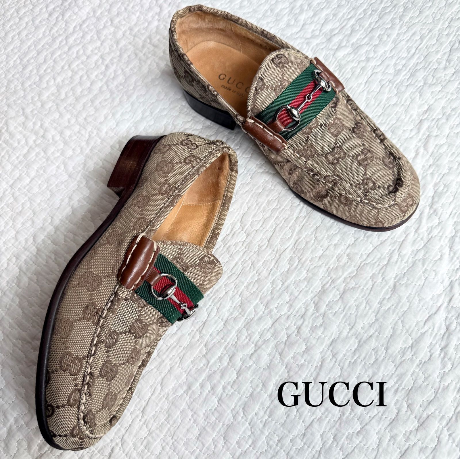 ホースビット ローファー GUCCI モノグラム 42E 靴を変えて ホースビット ローファー GUCCI モノグラム 42E 靴を変えて