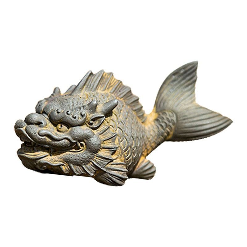 Amazon.co.jp: 『吉祥飛鯉』合金製 彫像 彫刻 こい カープ 魚