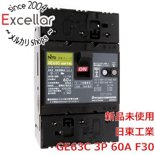 NITO 漏電ブレーカ GE63Abr/3P 60A F30H 10個 【公式通販】 NITO 漏電ブレーカ GE63Abr/3P 60A F30H 10個 【公式通販】