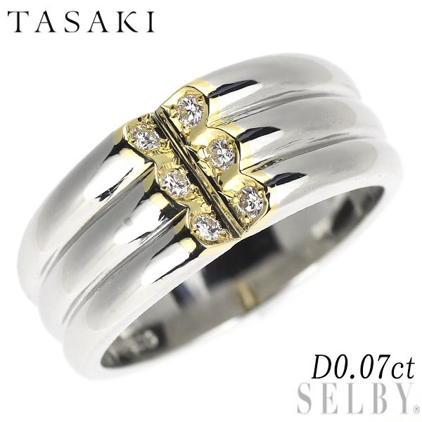 田崎真珠 Pt900/ K18YG ダイヤモンド リング 0.07ct - メルカリ