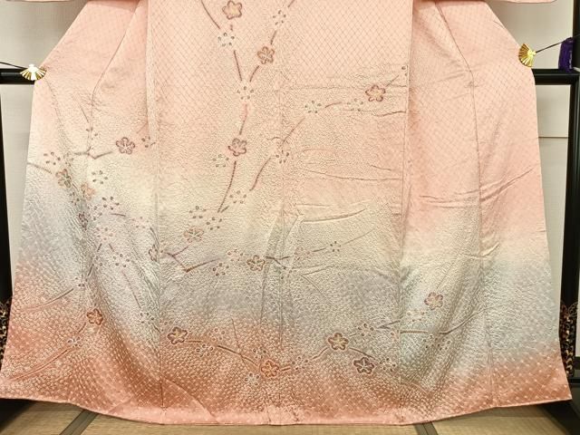 平和屋着物○訪問着 総絞り 遠山楓文 黒地 正絹 逸品 DAAR0217yyy