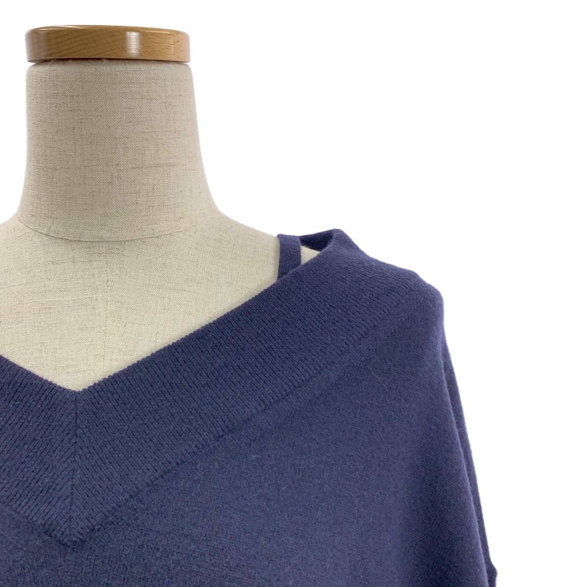 Maison Margiela メゾンマルジェラ 2019 AW ウール エルボーパッチ Vネックニット XS ネイビー レディース