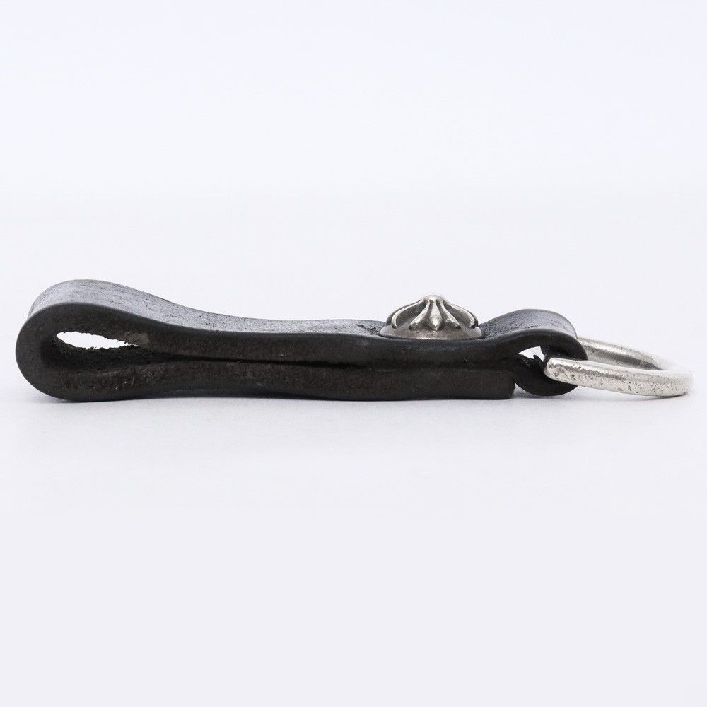 CHROME HEARTS Dキーリング クロスボタン ブラックレザー - メルカリ