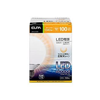 【-非常に良い】 ELPA LED電球 G95ボール球形 100W形 口金直径26mm 電球色 広配光 LDG15L-G-G205