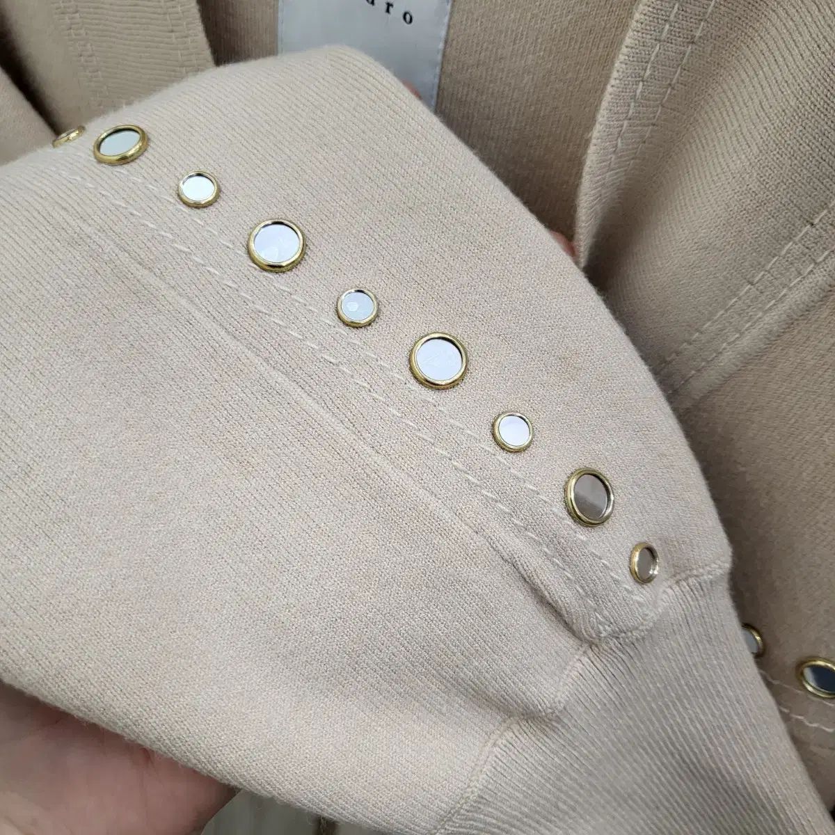  サンドロ スタッズ トリム カーディガン 長袖 カーディガン ボレロ アンサンブル