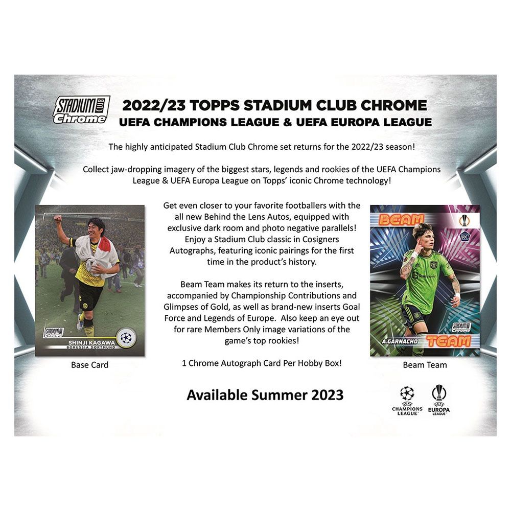 【新品 未開封ボックス】2022-23 Topps Stadium Club Chrome UEFA Champions League & UEFA  Europa League Soccer Trading Cards Box