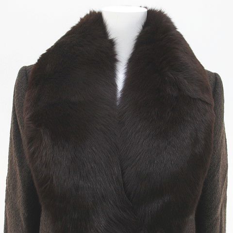 Carat ロングコート ブルーフォックスファー 毛皮 11A2 茶系 ブラウン  