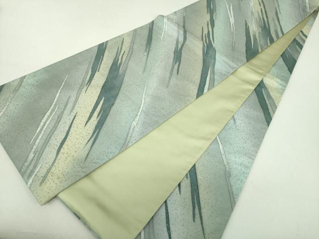 平和屋着物○全通柄袋帯 紬地 霞文 金彩 正絹 逸品 未使用 DAAS3205ps  