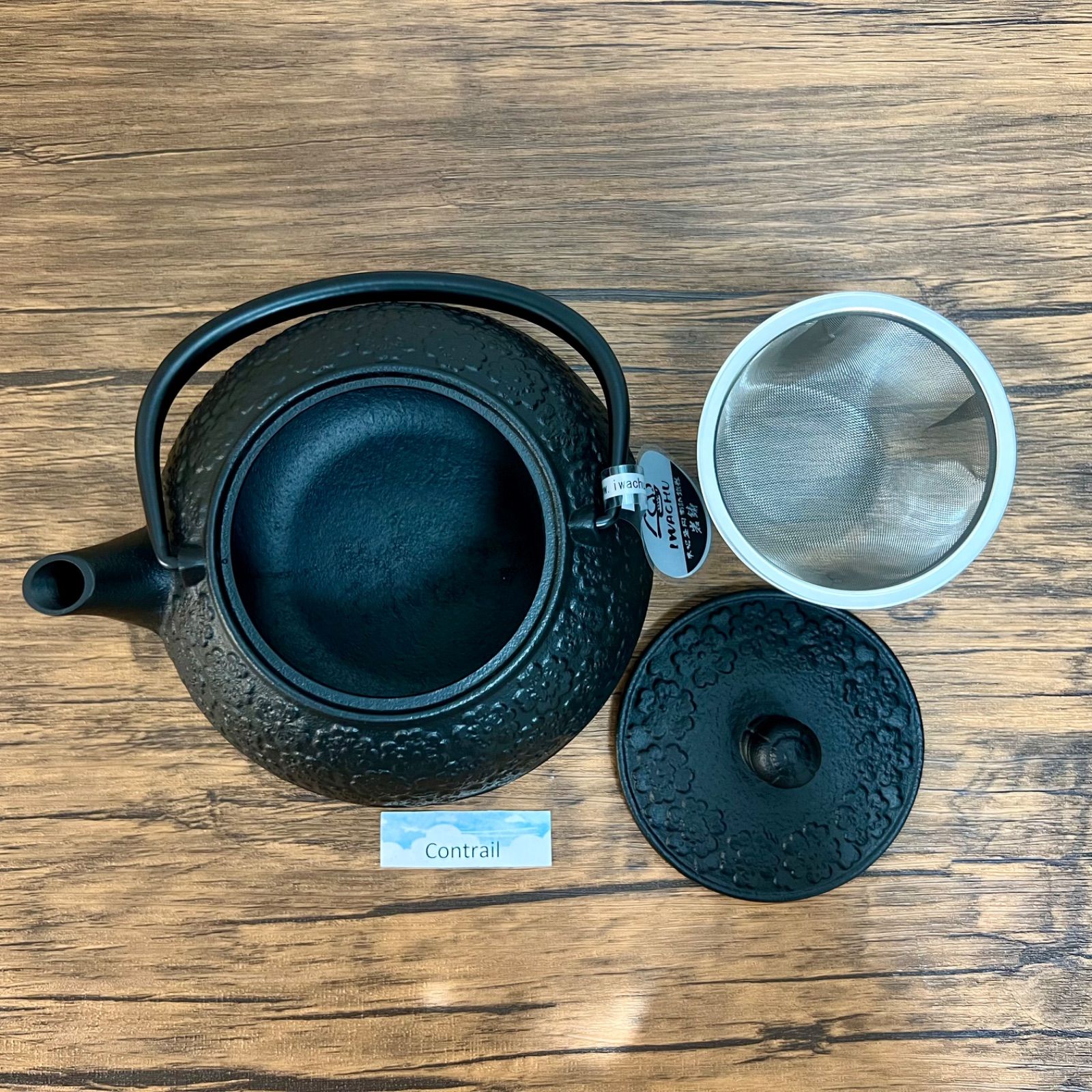 ＵＳＥＤ、良品　南部岩鋳製造　南部鉄瓶　南部鉄器 南部鉄器】岩鋳 鉄瓶兼用急須 5型 サクラ (直火対応）Iron