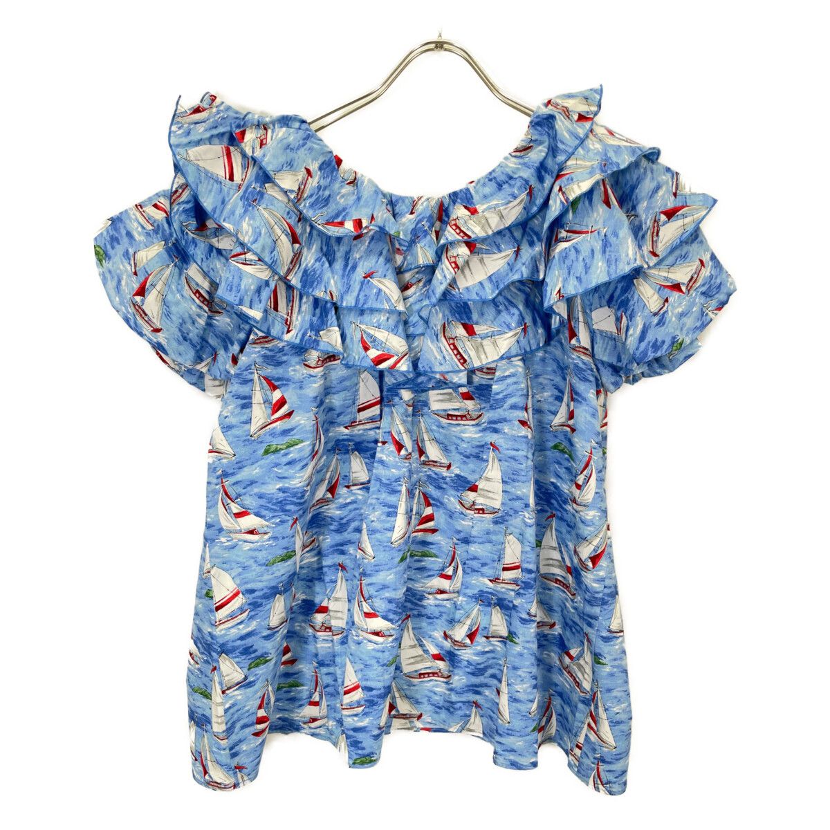 JNHearts ジェイエヌハーツ JHNｰ253005 ﾌﾞﾙｰ ﾖｯﾄ柄 ﾌﾞﾗｳｽ F