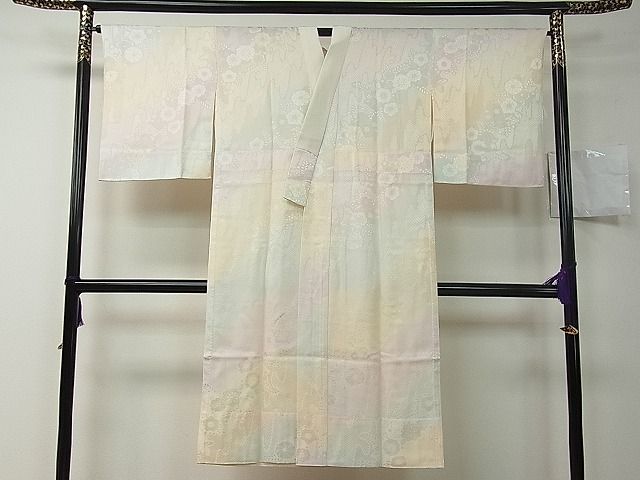 平和屋1□極上 長襦袢 無双仕立て 辻が花地紋 暈し染め やまと誂製