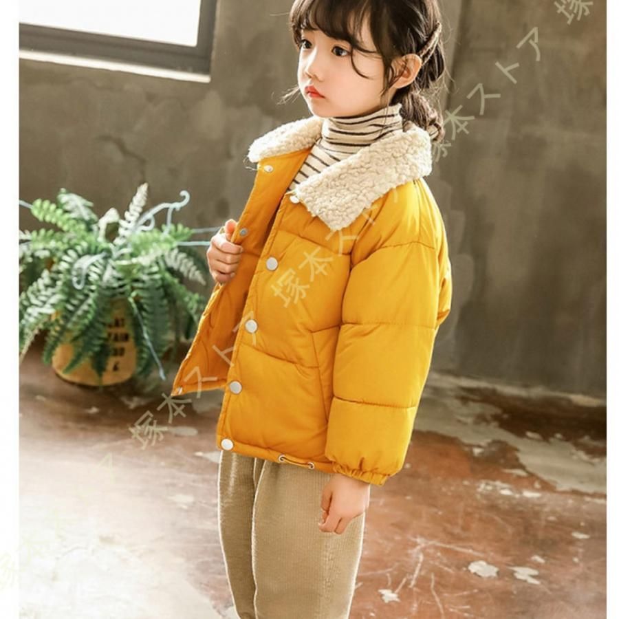 ジャンパー キッズ アウター ダウンコート コート 中綿 子供服 女の子 男の子 軽量 薄手 ショート丈 秋冬 防寒 無地 可愛い あったか ラペル おしゃれ