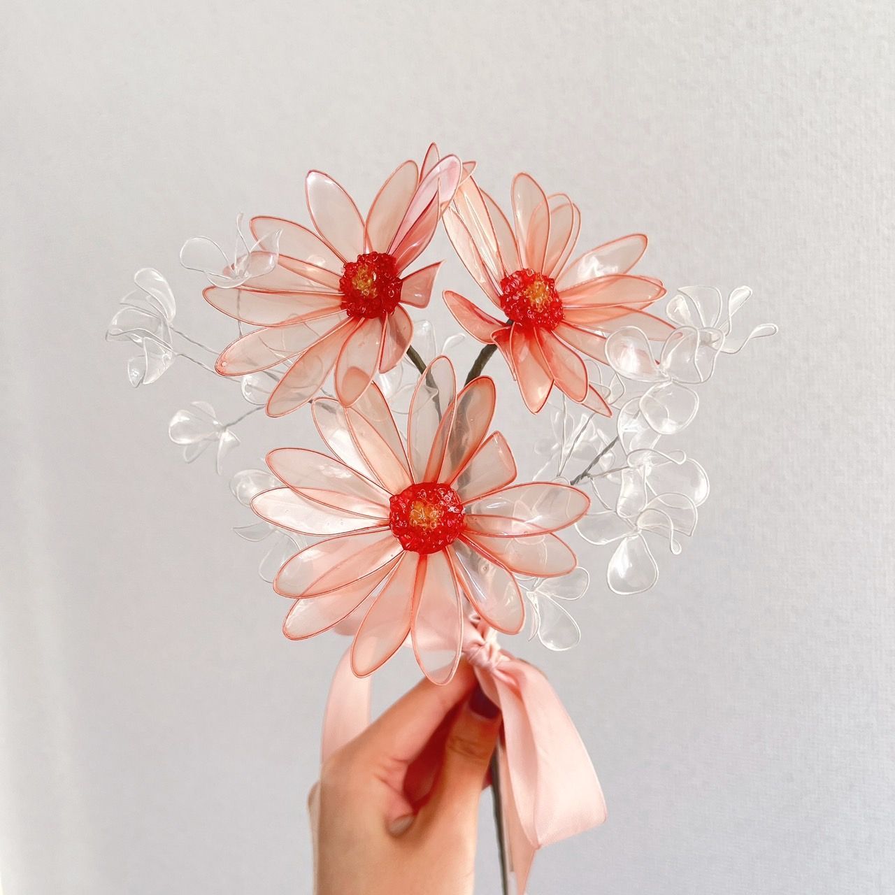 「オーダー受付」チューリップ　２本入りラッピング　編みぐるみ　枯れない花