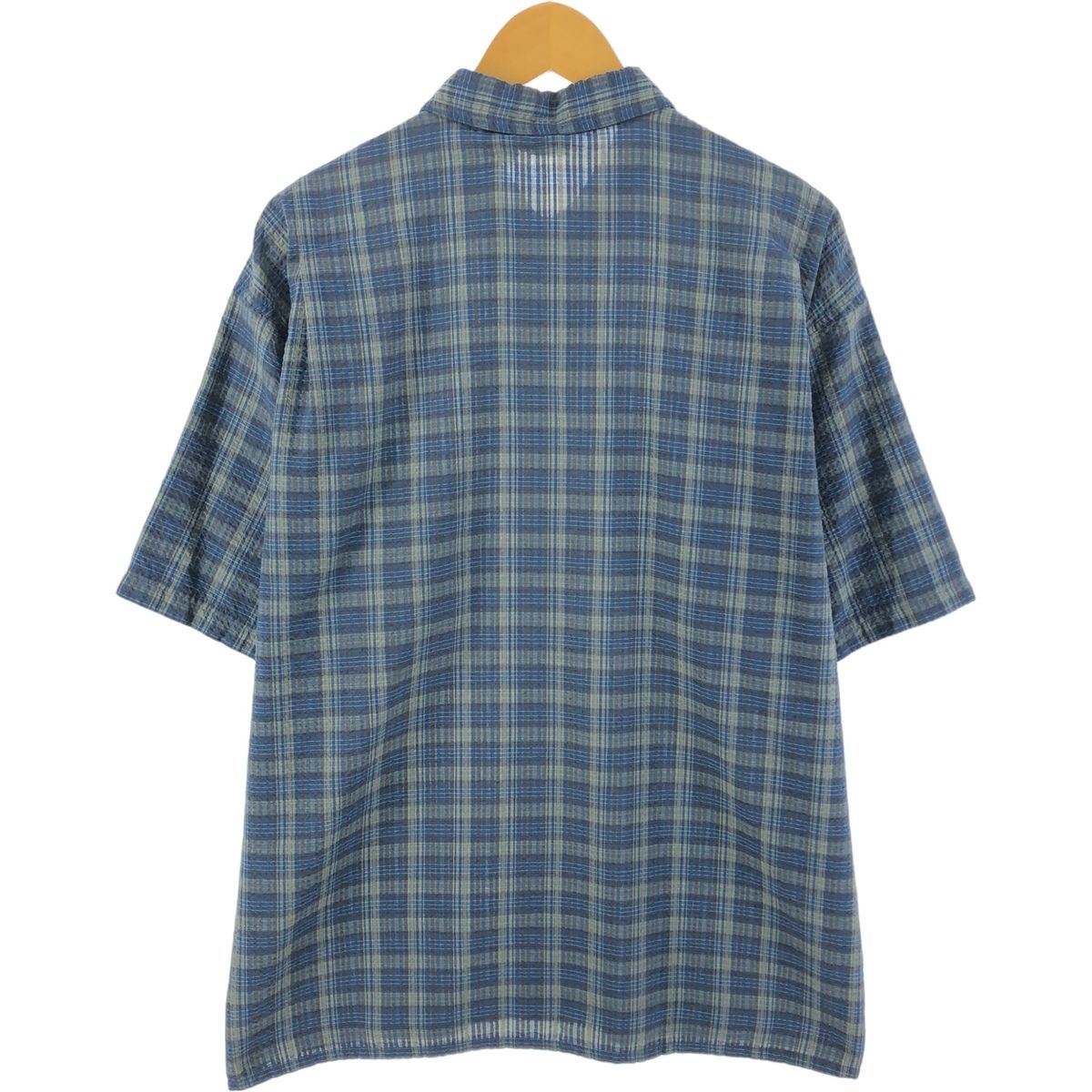 90s patagonia パタゴニア シアサッカー チェックシャツ 半袖シャツ 古着 90年代 パタゴニア Patagonia シアサッカー 半袖 チェックシャツ