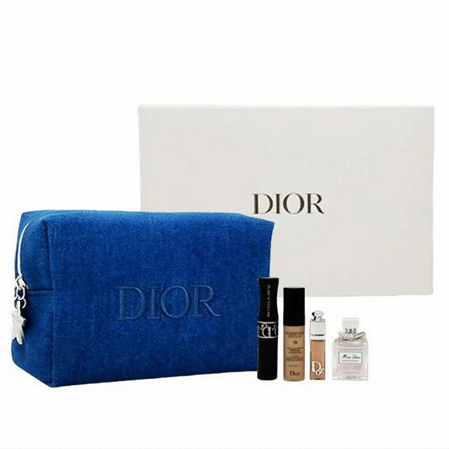 【日本未入荷！】 Dior ポーチ ブルー Dior - ディオール ノベルティ ポーチ デニム ブルー スクエア