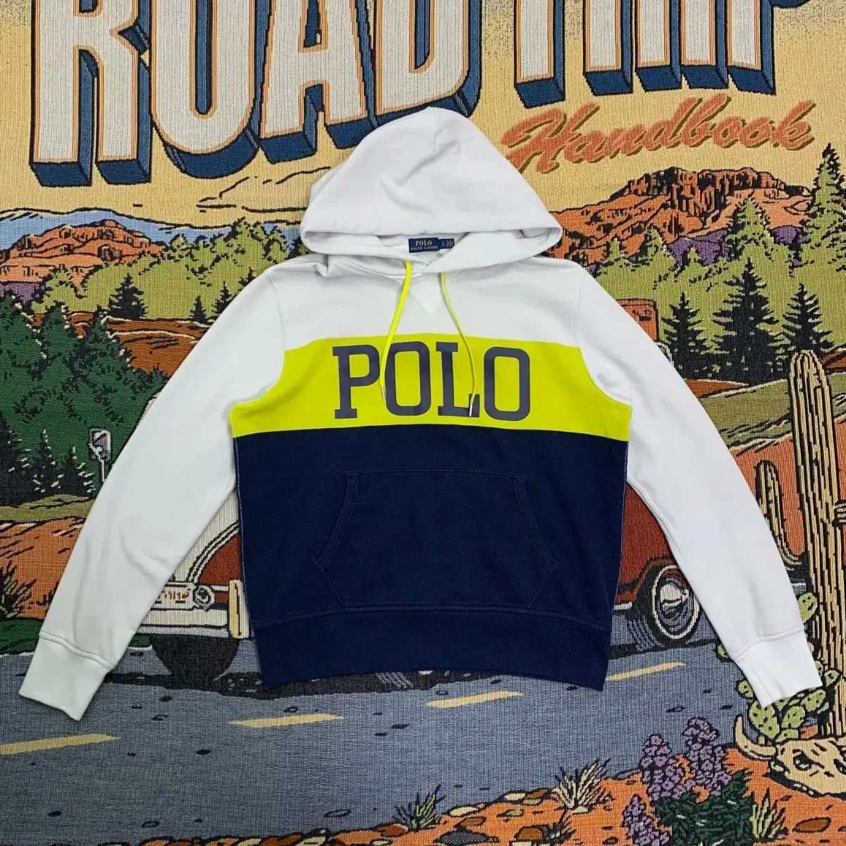【雷市場（ポンジャン）商品韓国直送】 L ポロ Ralph Lauren(ラルフローレン) スペルアウト バイカラー フーディー パーカー