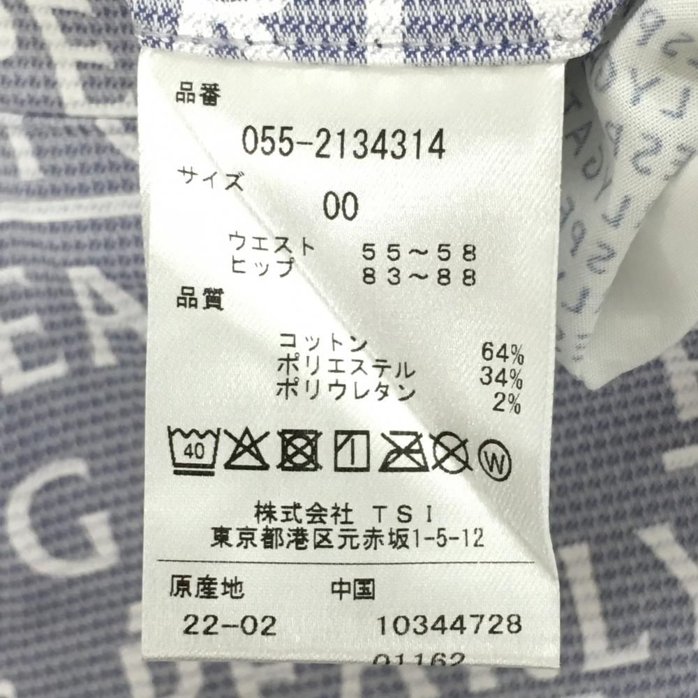 販売 【新品】パーリーゲイツ スカート ブルーグレー×白 ロゴ総柄