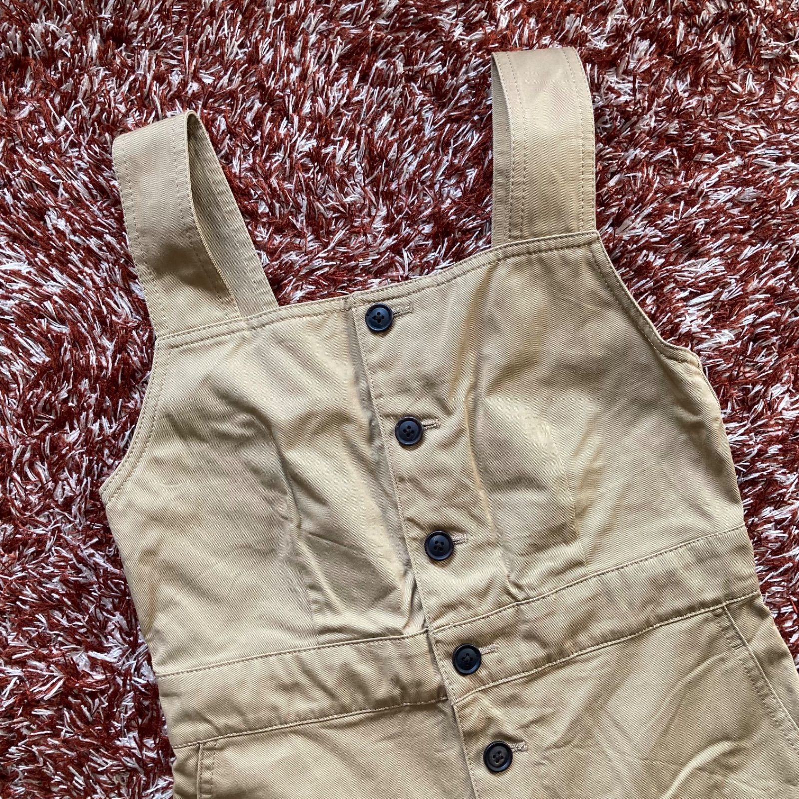 新品タグ付き♡マカフィー サロペット 麻 ベージュ36/S-M 定価2.6万円