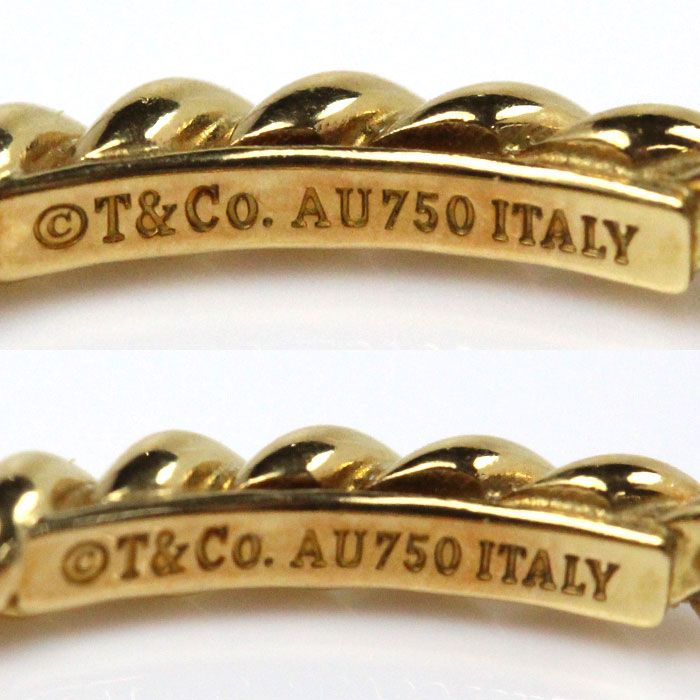 L & Co. ツイストデザイン ゴールドフープピアス　K18YG K18 ツイスト ピアス フープピアス K18ゴールド 18k 18金 地金