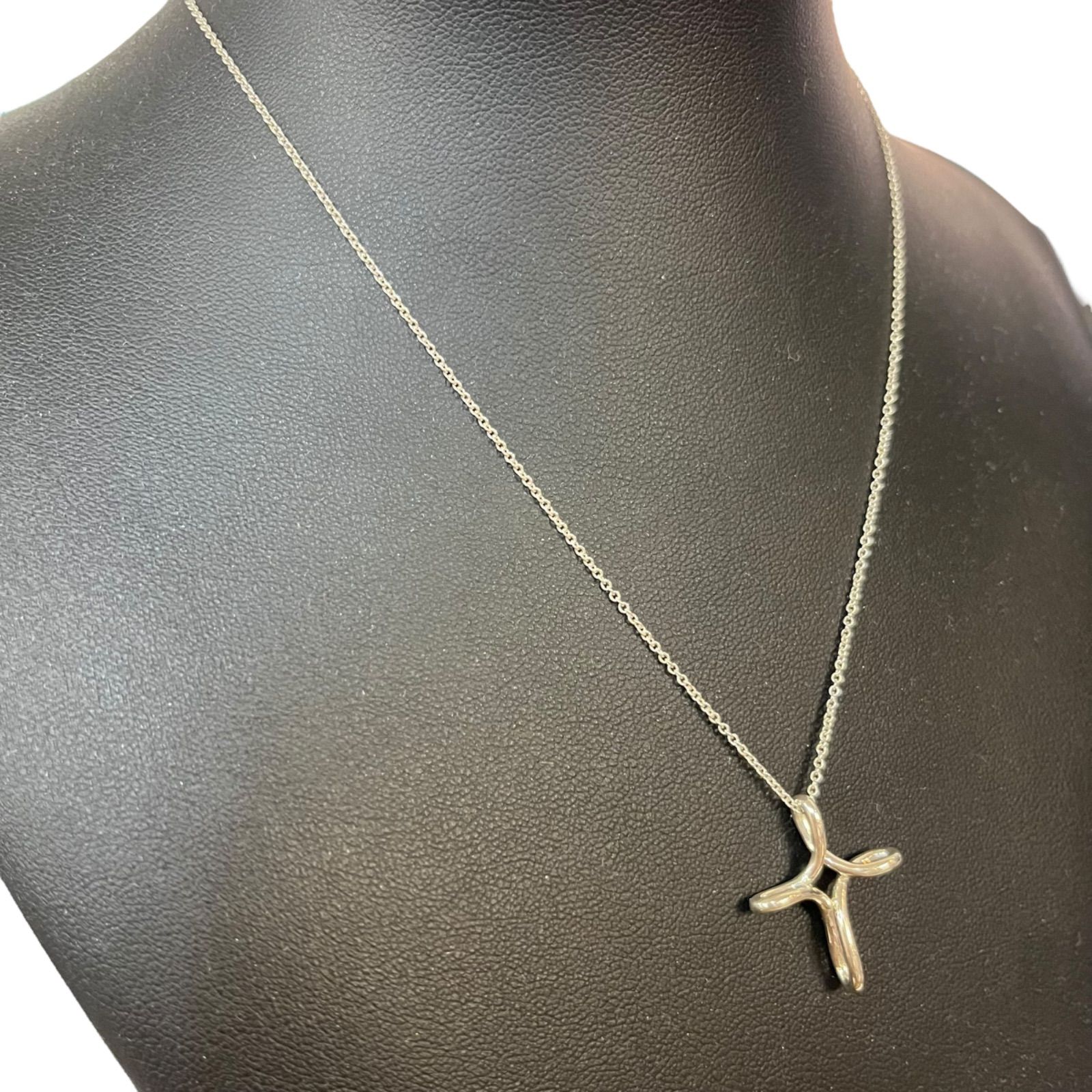 管31296】美品☆TIFFANY&Co. ティファニー オープンクロス ネックレス 