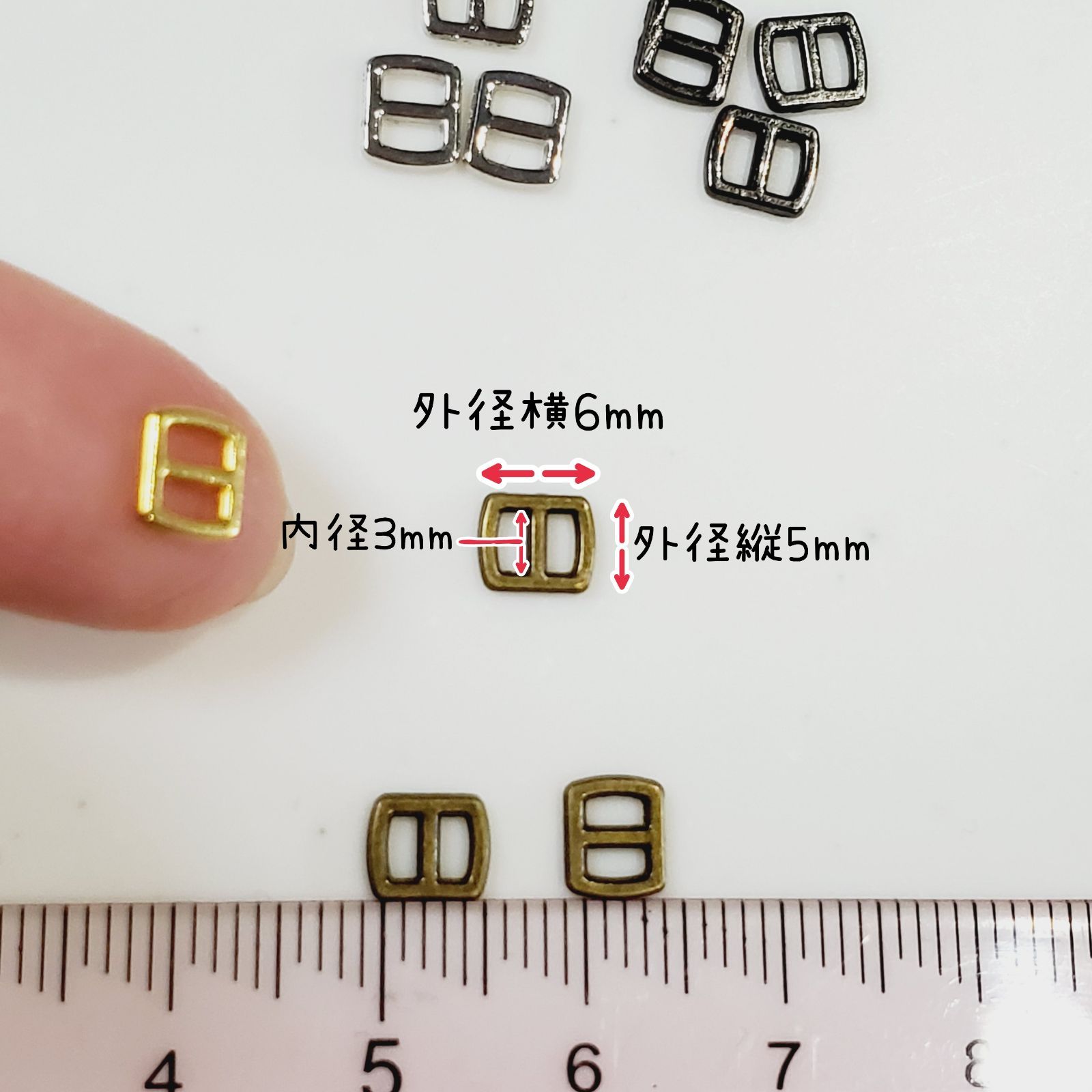 ミニバックル 【シンプルミニ】 内径3mm 10個セット ドール用 - メルカリ