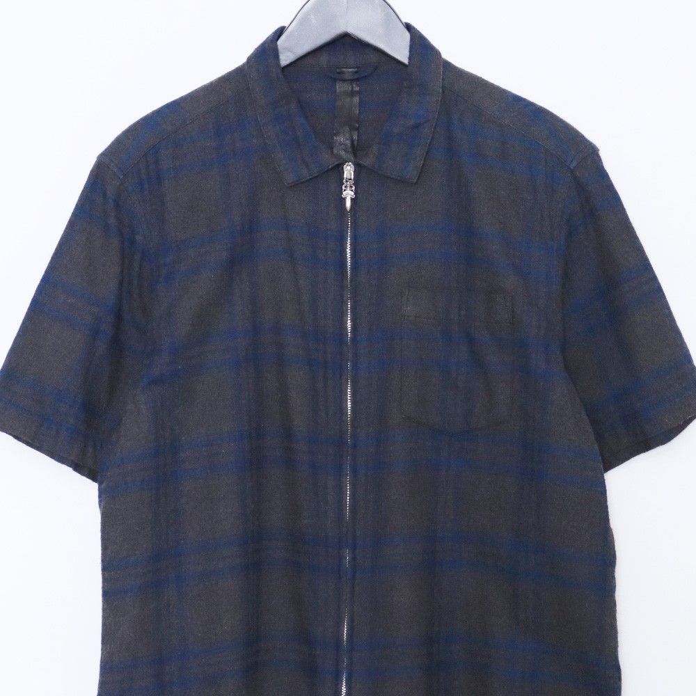 CHROME HEARTS HEYWOOD SS ダガージップチェック半袖シャツ Sサイズ 