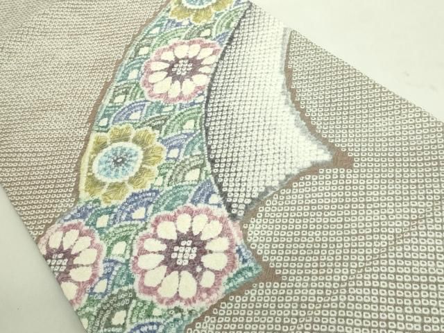 平和屋着物■極上　名門　藤娘きぬたや・総絞り　九寸開き名古屋帯　青海波花文　逸品　DZAA8812kh5 平和屋着物□極上 名門 藤娘きぬたや・総絞り 九寸開き名古屋帯 青海波