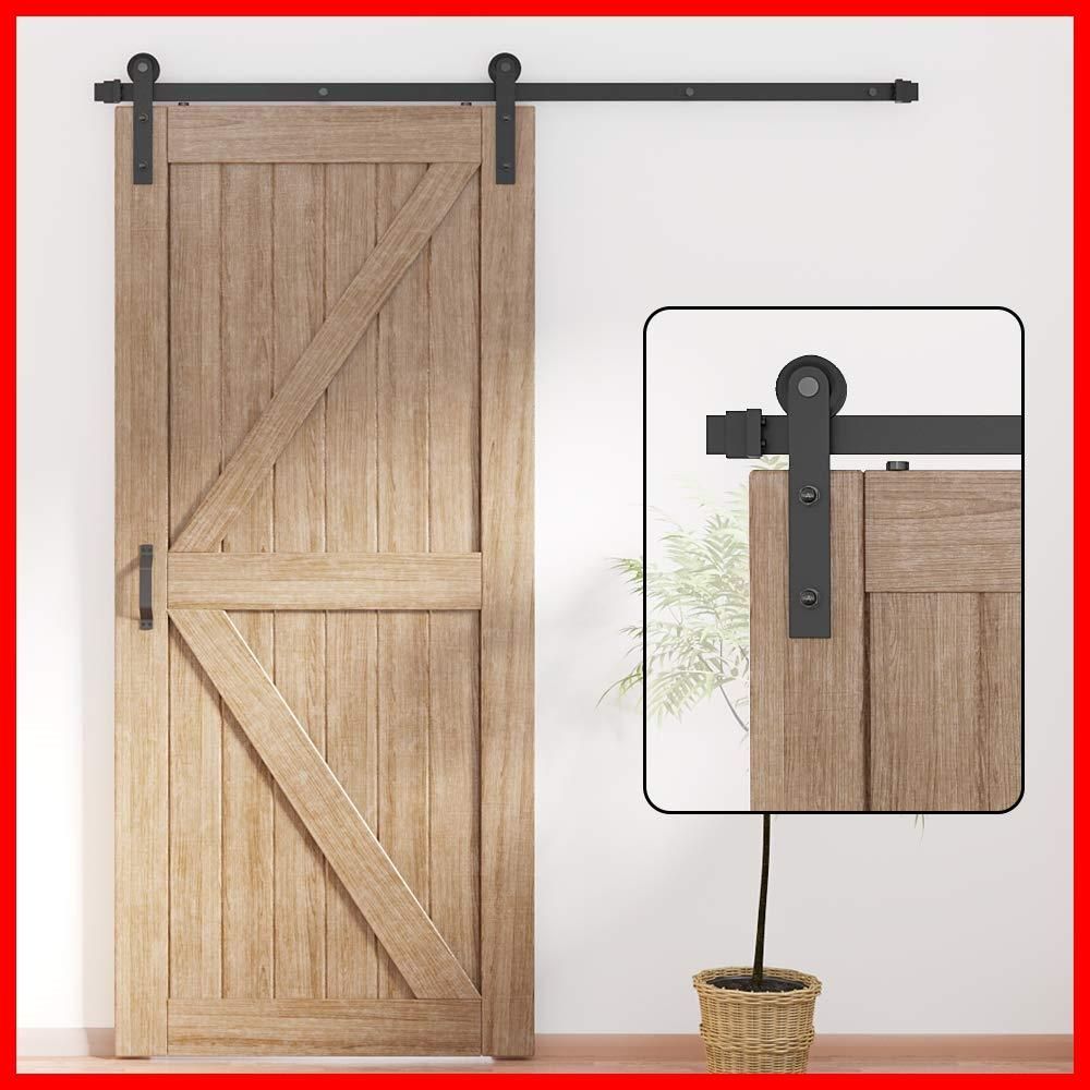 ZEKOO 吊り引き戸レール バーンドア金具 引き扉 4 FT (1.22メートル