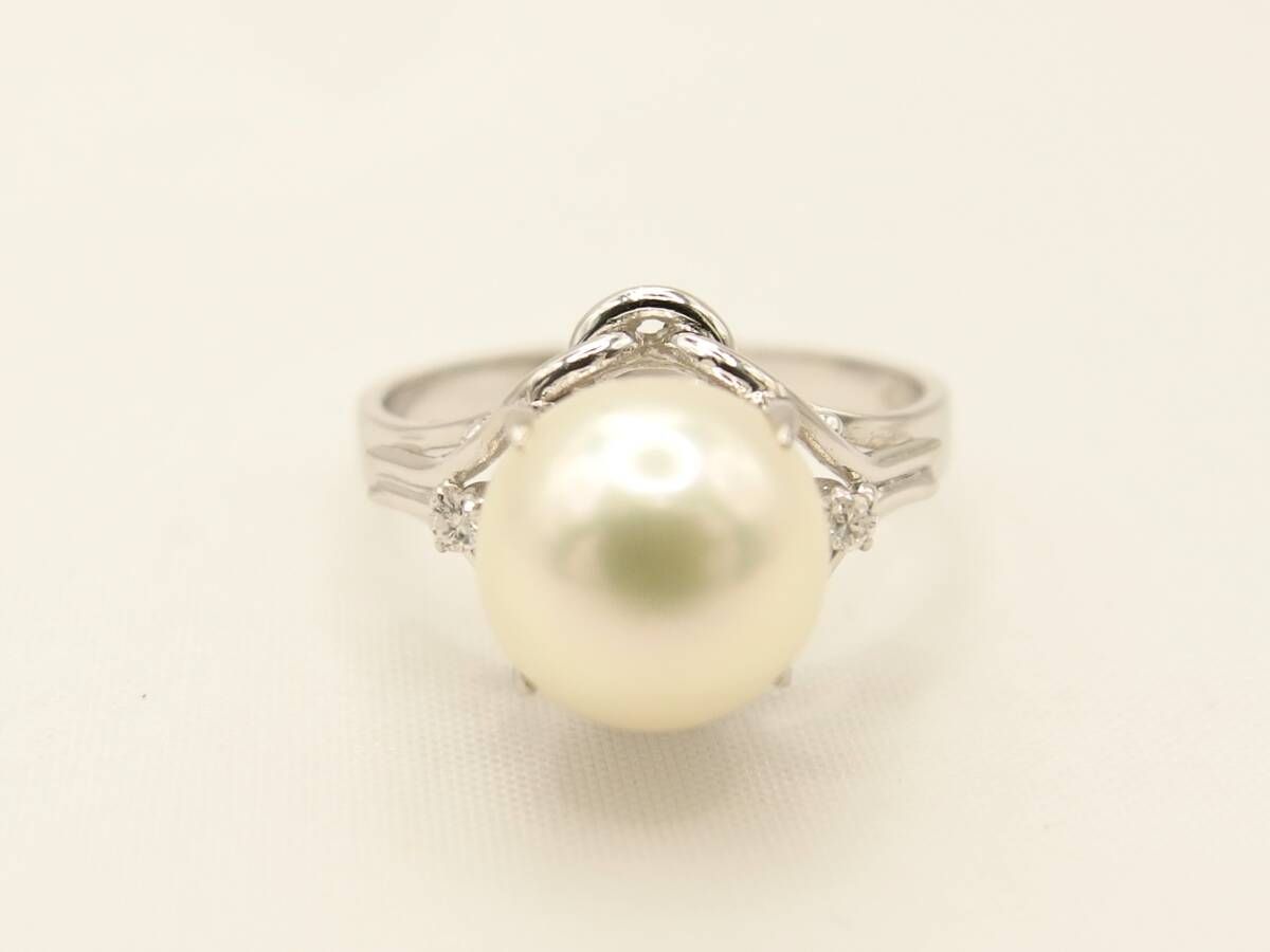 Pt900 パール8mm D0.03ct 11.5号 リング - メルカリ