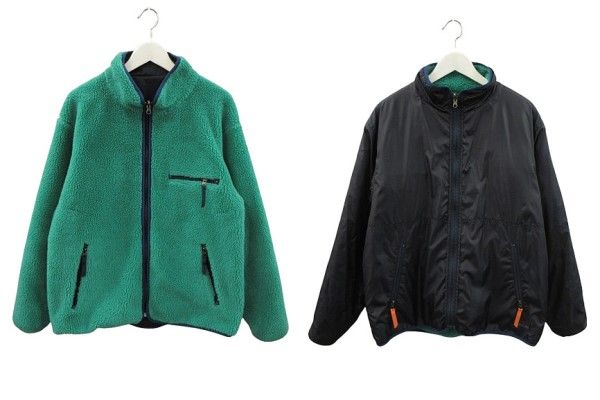CAL O LINE キャルオーライン REVERSIBLE RECYCLE PILE CARDIGAN CL192-084 リバーシブル パイル カーディガン L グリーン フリース ジャケット アウター