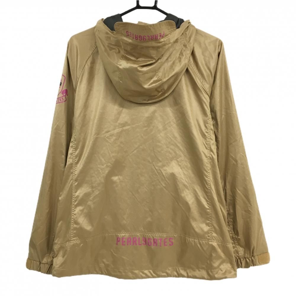 パーリーゲイツ ジップパーカー ライトブラウン系×ピンク 蓄熱裏地