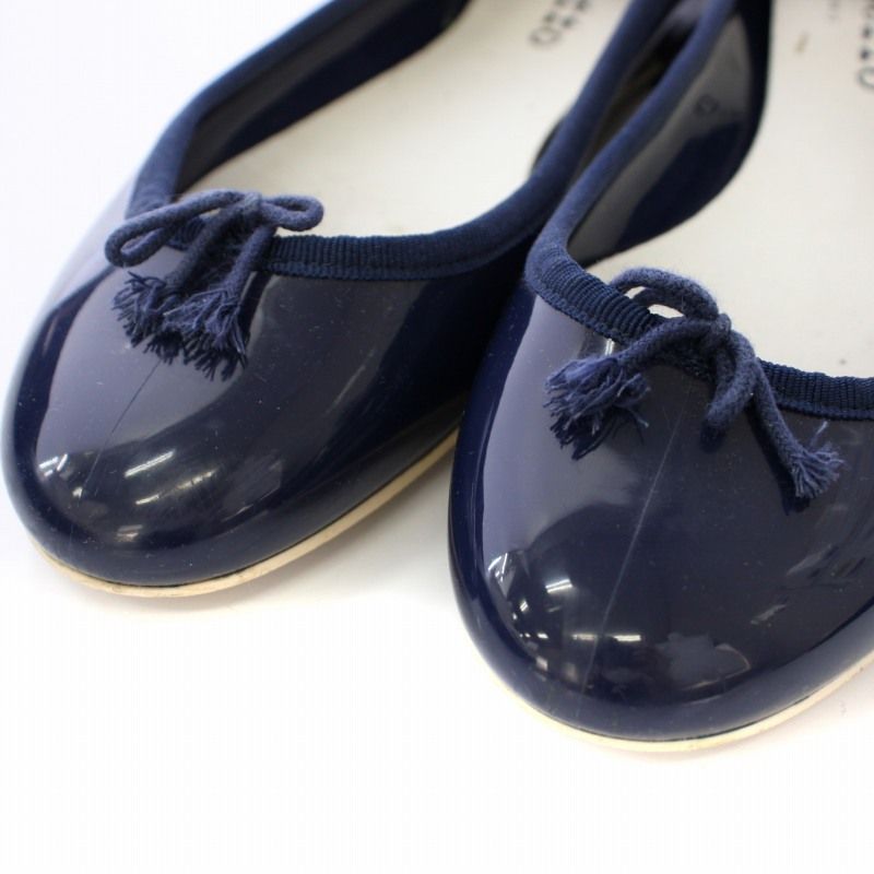 ❣️美品❣️repetto レペット エナメル フラットシューズ ネイビー 40 レペット Repetto サンドリヨン Cendrillon バレエシューズ