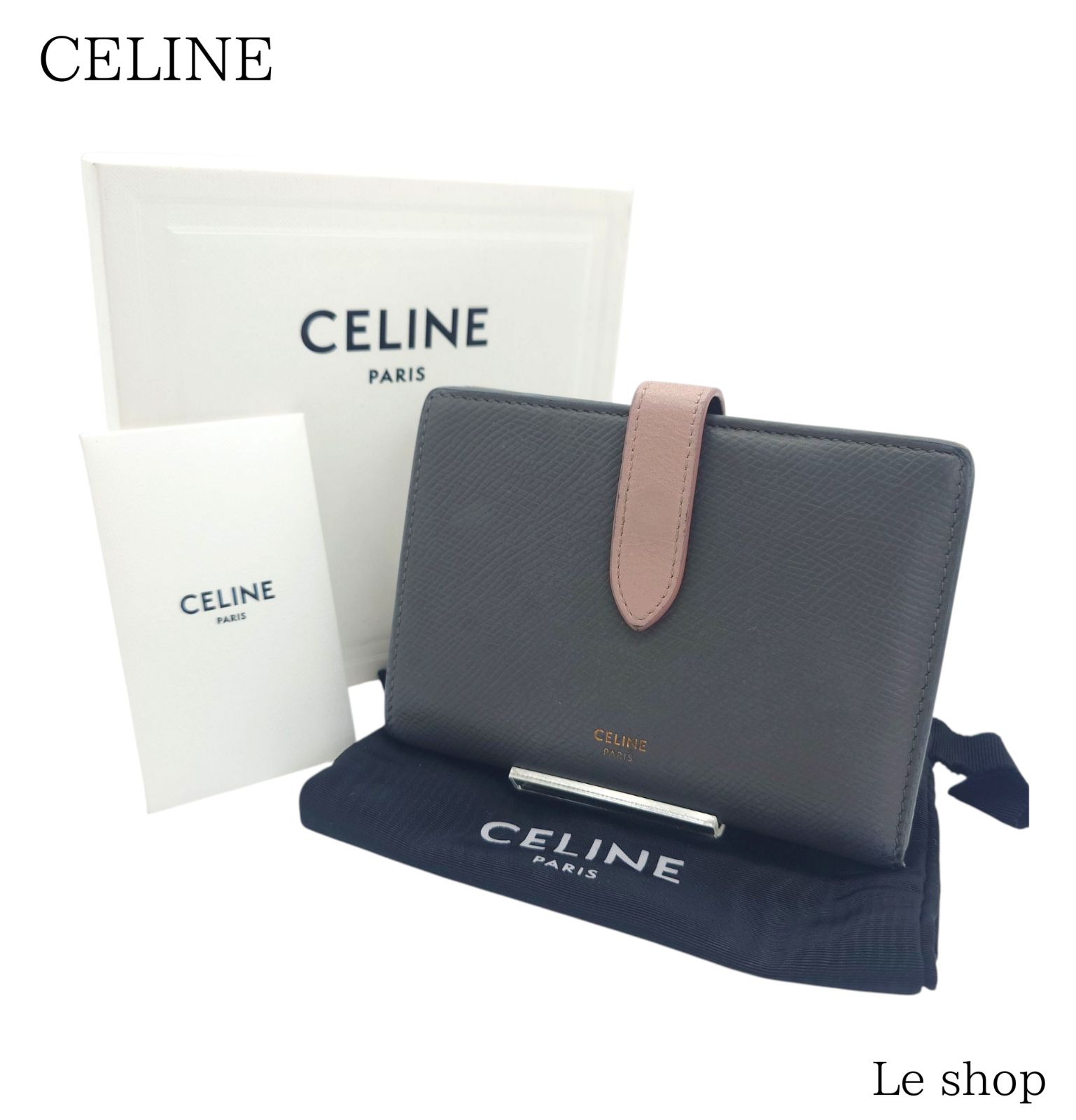 CELINE セリーヌ ミディアムストラップウォレット 二つ折り財布