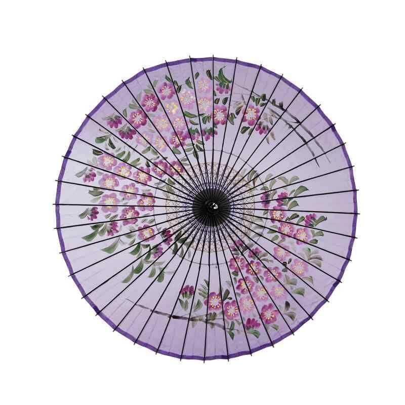 山本竹細工屋 YAMAMOTOTAKIZAYIKUYA 和傘 絹傘 桜絵 継柄 踊り傘 紫