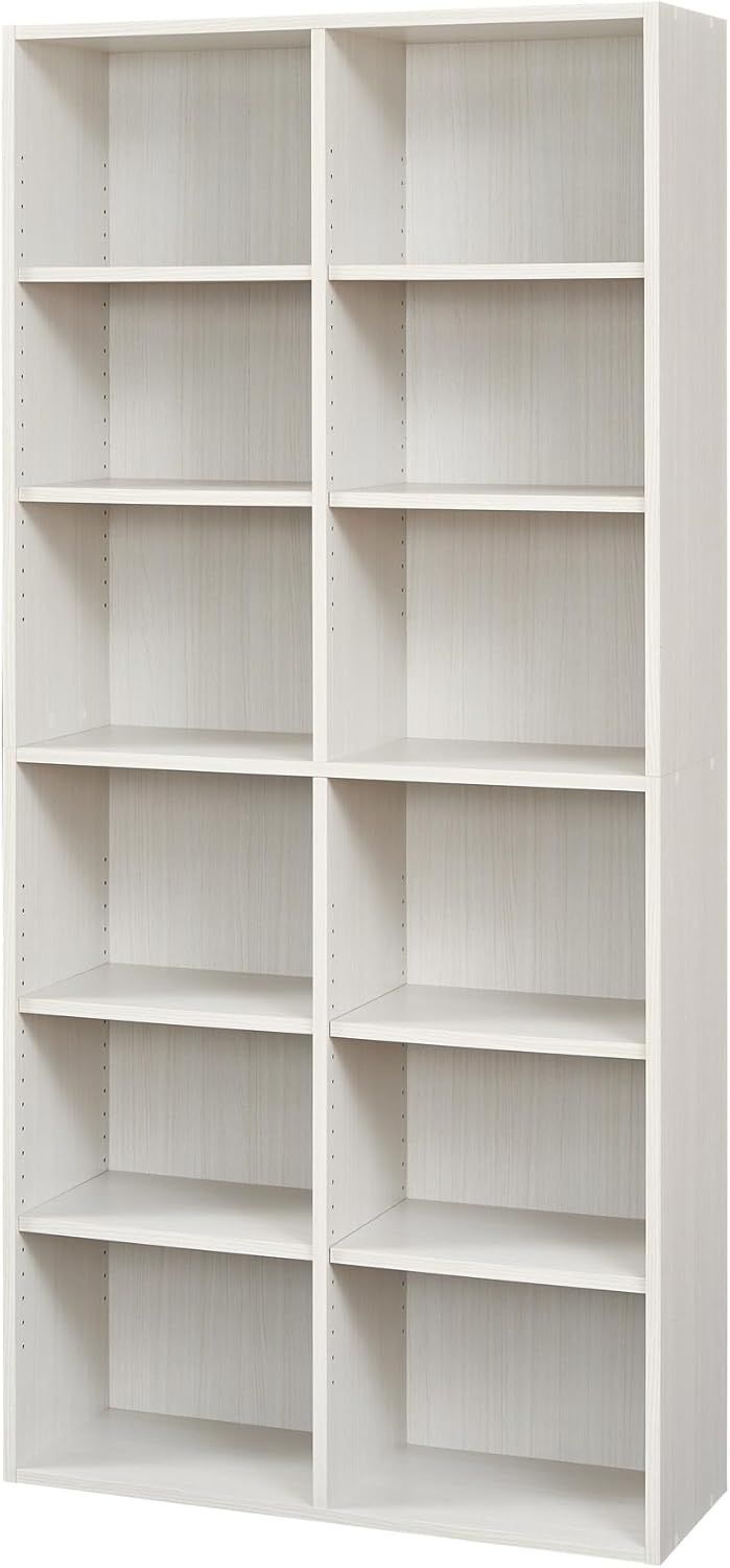 白井産業 フリーラック シェルフ 本棚 整理棚 同シリーズで 自由自在 たっぷり収納 ワイドサイズ ホワイト 白木目 ベーシックデザイン 幅83.5×奥行29.2×高さ179.7cm FUL-1885WH フルニコ