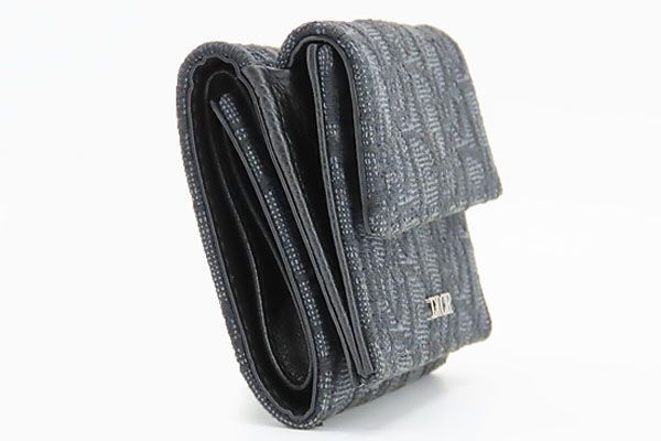 美品 Dior ディオール オブリーク トロッター 三つ折り財布 コンパクト財布